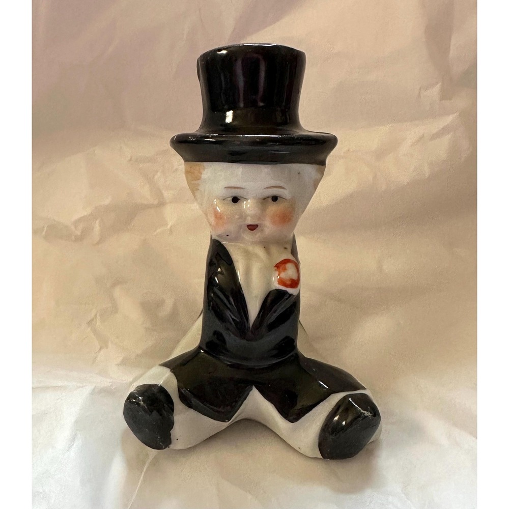 1930's Porcelain Figural Napkin Ring Boy in Tuxedo & Top Hat